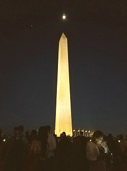 The Moon and Jupiter provided festival goers with shock & awe in the telescopes on the Mall.